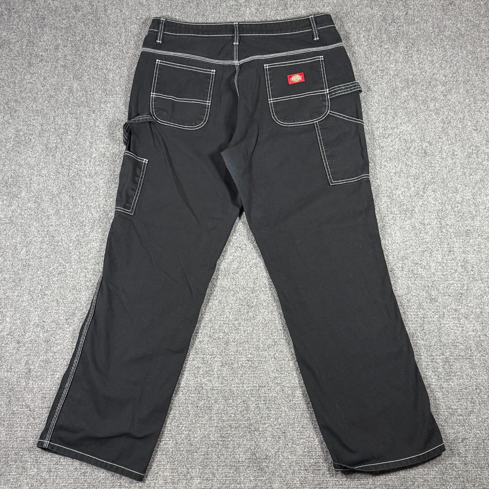 Dickies Jeans Womens Carpenter Pants White Stitch Rugged Canvas Workwear 15/32